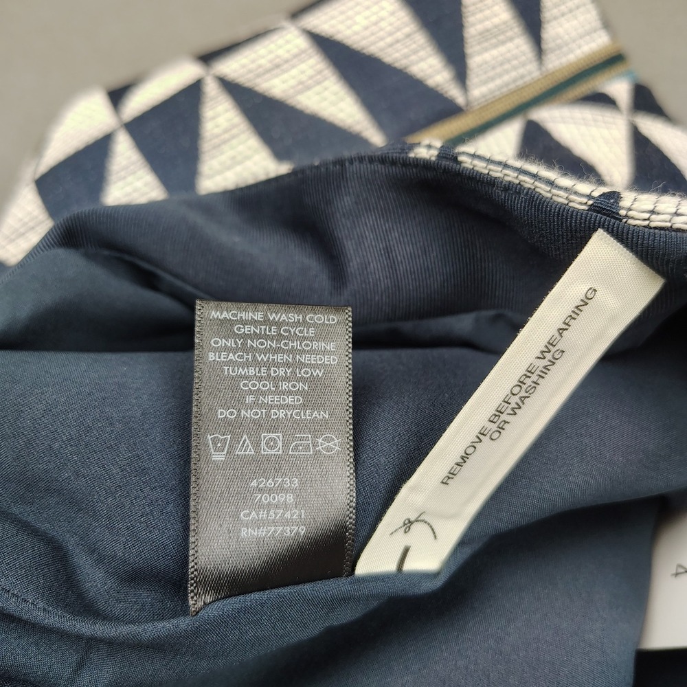 Ann Taylor‎ Pencil Skirt Women 4 Blue White Geometric Triangles Career New $89 - Picture 5 of 12